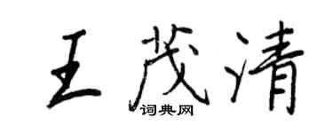 王正良王茂清行書個性簽名怎么寫