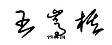 朱錫榮王嵩棋草書個性簽名怎么寫