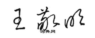 駱恆光王敬明草書個性簽名怎么寫