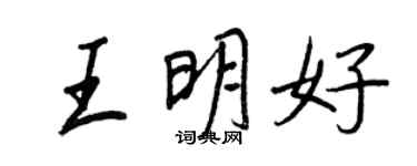 王正良王明好行書個性簽名怎么寫