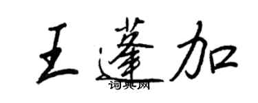 王正良王蓬加行書個性簽名怎么寫