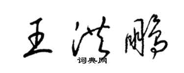 梁錦英王洪鵬草書個性簽名怎么寫