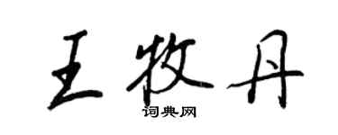 王正良王牧丹行書個性簽名怎么寫