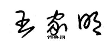 朱錫榮王家明草書個性簽名怎么寫