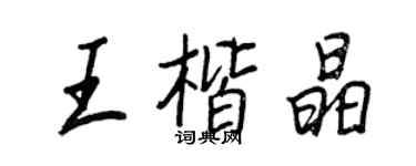 王正良王楷晶行書個性簽名怎么寫
