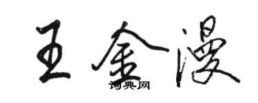 駱恆光王金漫行書個性簽名怎么寫