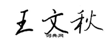 王正良王文秋行書個性簽名怎么寫