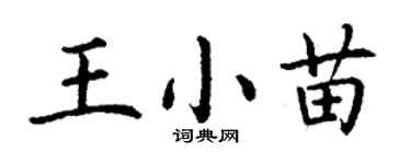 丁謙王小苗楷書個性簽名怎么寫