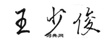 駱恆光王少俊行書個性簽名怎么寫