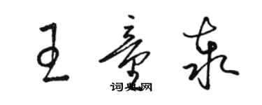 駱恆光王童泰草書個性簽名怎么寫