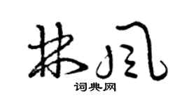 曾慶福林風草書個性簽名怎么寫