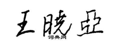 王正良王曉亞行書個性簽名怎么寫