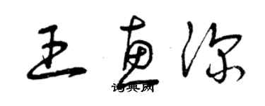 曾慶福王惠深草書個性簽名怎么寫