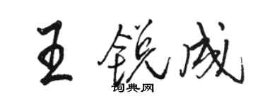 駱恆光王銳成行書個性簽名怎么寫