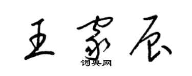 梁錦英王家辰草書個性簽名怎么寫