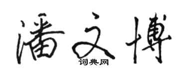 駱恆光潘文博行書個性簽名怎么寫