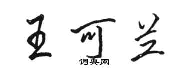 駱恆光王可蘭行書個性簽名怎么寫