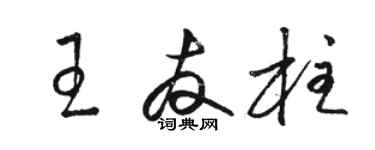 駱恆光王友柱草書個性簽名怎么寫