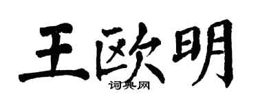 翁闓運王歐明楷書個性簽名怎么寫