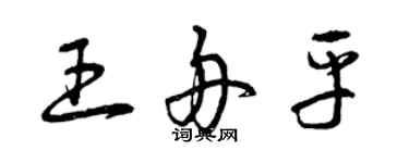 曾慶福王舟平草書個性簽名怎么寫