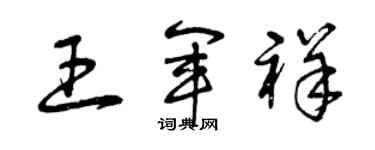 曾慶福王軍祥草書個性簽名怎么寫