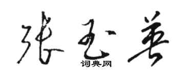 駱恆光張玉英草書個性簽名怎么寫