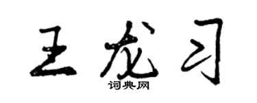 曾慶福王龍習行書個性簽名怎么寫