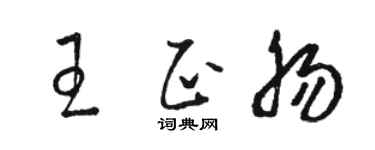 駱恆光王正腸草書個性簽名怎么寫