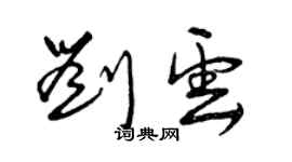 曾慶福劉雲草書個性簽名怎么寫