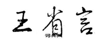 曾慶福王省言行書個性簽名怎么寫