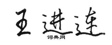 駱恆光王進連行書個性簽名怎么寫