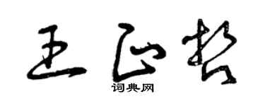 曾慶福王正哲草書個性簽名怎么寫