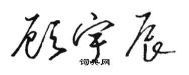 駱恆光顧宇辰草書個性簽名怎么寫