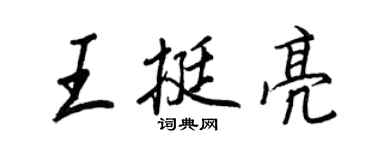 王正良王挺亮行書個性簽名怎么寫
