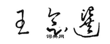 駱恆光王念選草書個性簽名怎么寫