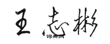 駱恆光王志彬行書個性簽名怎么寫