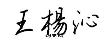 王正良王楊沁行書個性簽名怎么寫