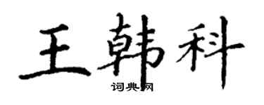 丁謙王韓科楷書個性簽名怎么寫