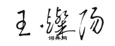 駱恆光王燦陽草書個性簽名怎么寫