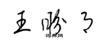 梁錦英王盼月草書個性簽名怎么寫