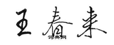駱恆光王春來行書個性簽名怎么寫