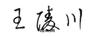 駱恆光王陵川草書個性簽名怎么寫