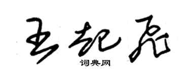 朱錫榮王起飛草書個性簽名怎么寫