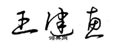 曾慶福王健惠草書個性簽名怎么寫