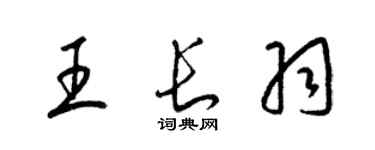 梁錦英王長羽草書個性簽名怎么寫
