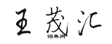 駱恆光王茂匯行書個性簽名怎么寫