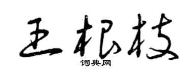 曾慶福王根枝草書個性簽名怎么寫