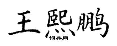 丁謙王熙鵬楷書個性簽名怎么寫
