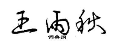 曾慶福王雨秋草書個性簽名怎么寫