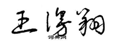 曾慶福王漫翔草書個性簽名怎么寫